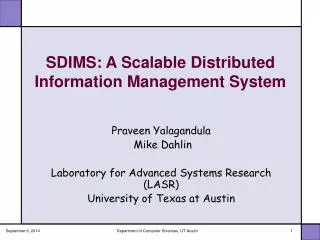 SDIMS: A Scalable Distributed Information Management System