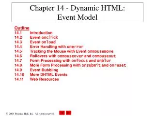 Chapter 14 - Dynamic HTML: Event Model