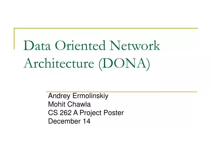 data oriented network architecture dona