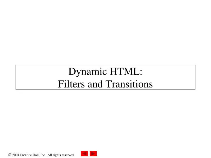 dynamic html filters and transitions