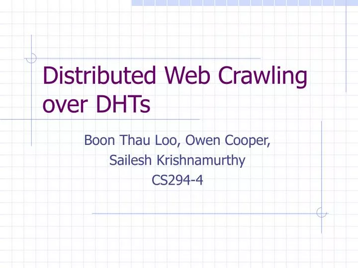 distributed web crawling over dhts