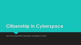 Citizenship in Cyberspace