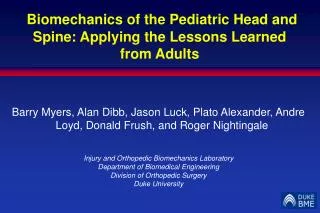 Biomechanics of the Pediatric Head and Spine: Applying the Lessons Learned from Adults