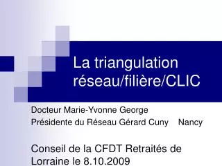 la triangulation r seau fili re clic