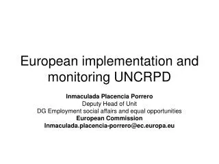 European implementation and monitoring UNCRPD