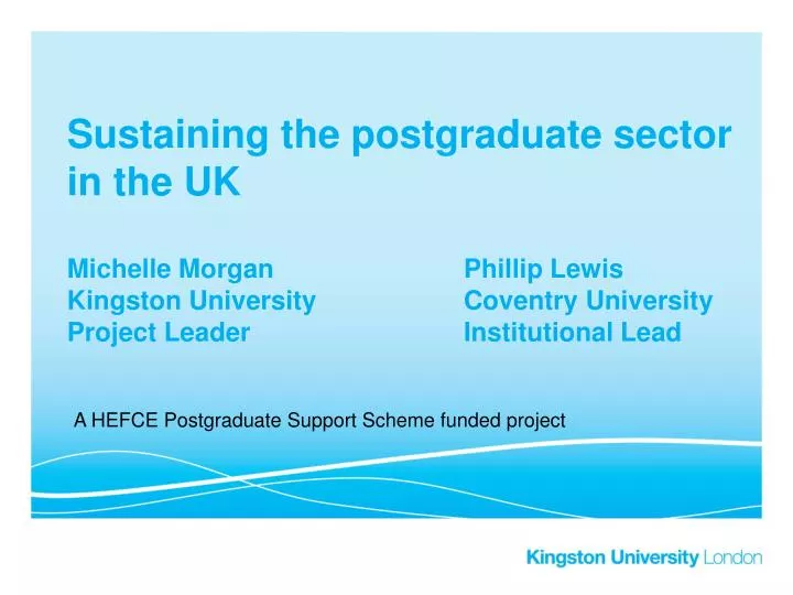 a hefce postgraduate support scheme funded project