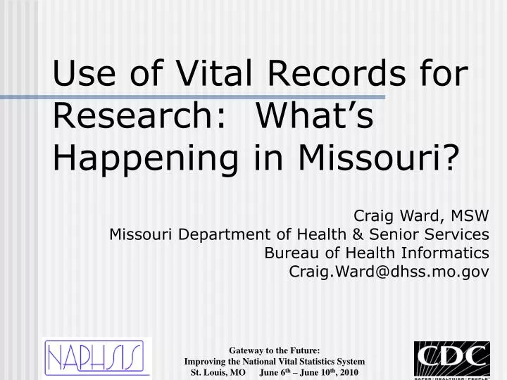 use of vital records for research what s happening in missouri