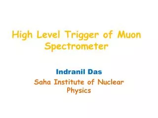 High Level Trigger of M uon Spectrometer