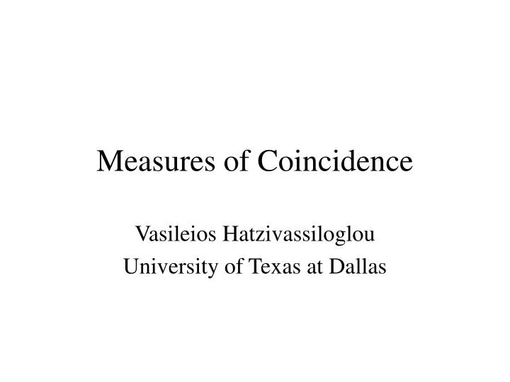 measures of coincidence