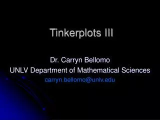 Tinkerplots III