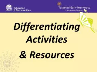 Differentiating Activities &amp; Resources