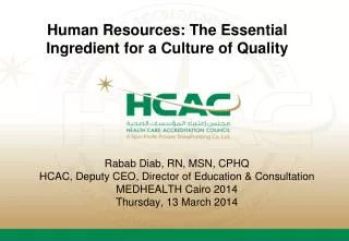 Human Resources: The Essential Ingredient for a Culture of Quality