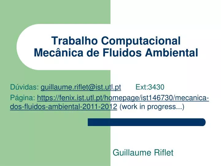 trabalho computacional mec nica de fluidos ambiental