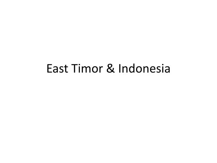 east timor indonesia