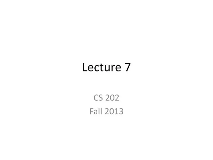 lecture 7