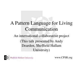 A Pattern Language for Living Communication