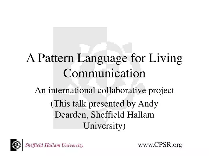 a pattern language for living communication