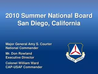 2010 Summer National Board San Diego, California