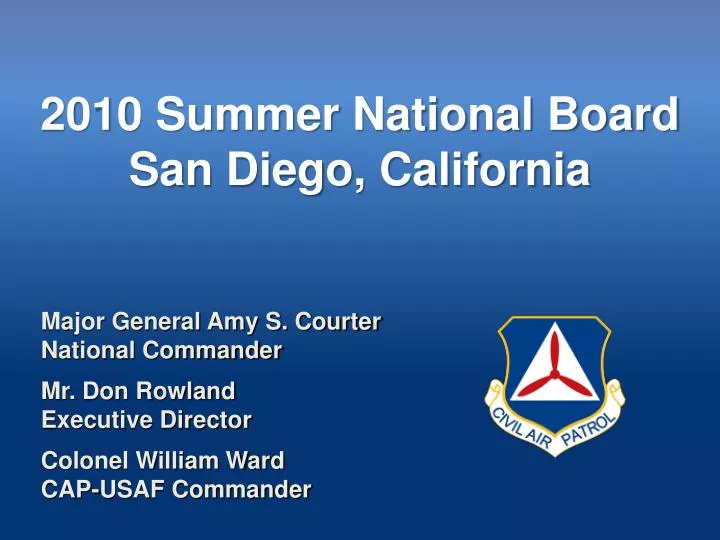 2010 summer national board san diego california