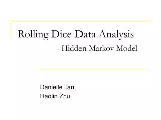 Rolling Dice Data Analysis - Hidden Markov Model