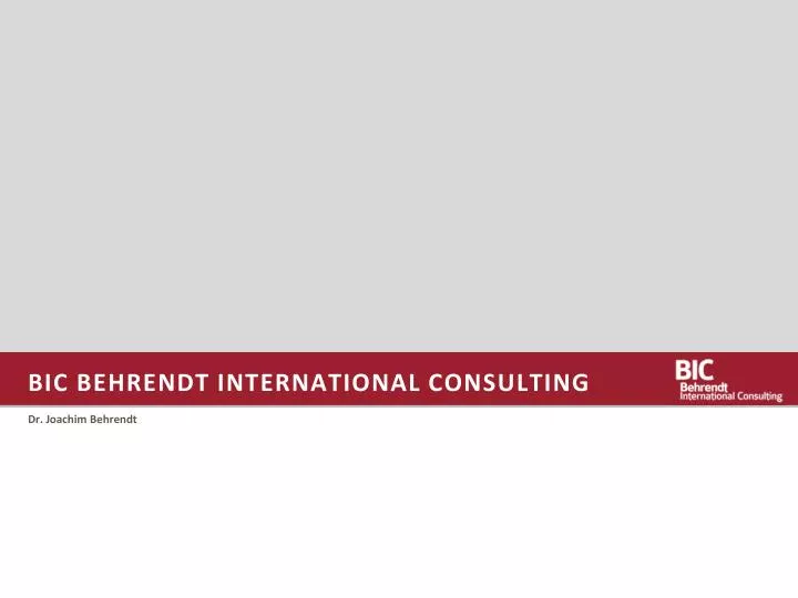bic behrendt international consulting