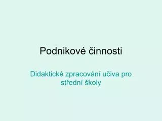 podnikov innosti