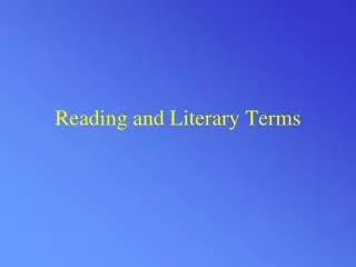 Reading and Literary Terms