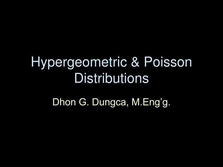 hypergeometric poisson distributions