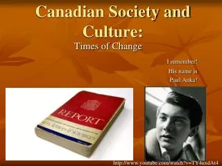 Canadian Society and Culture: