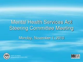 Mental Health Services Act Steering Committee Meeting