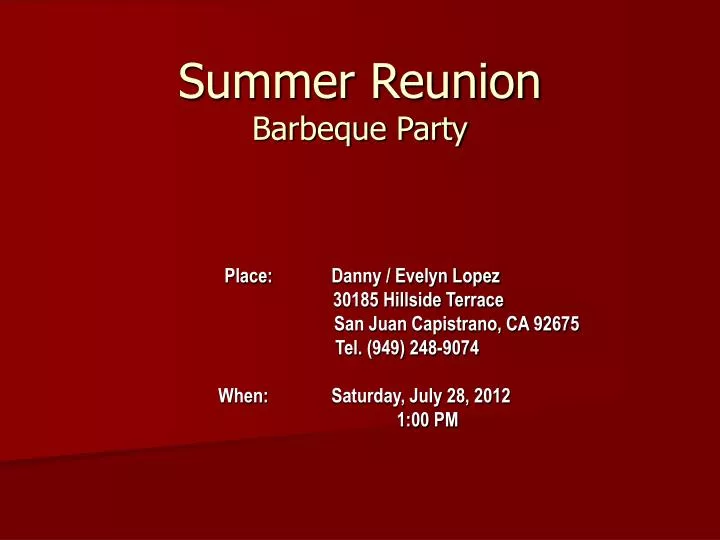 summer reunion barbeque party