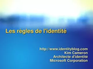 les r gles de l identit