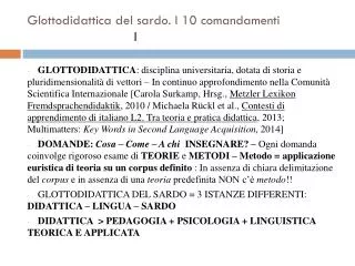 glottodidattica del sardo i 10 comandamenti i