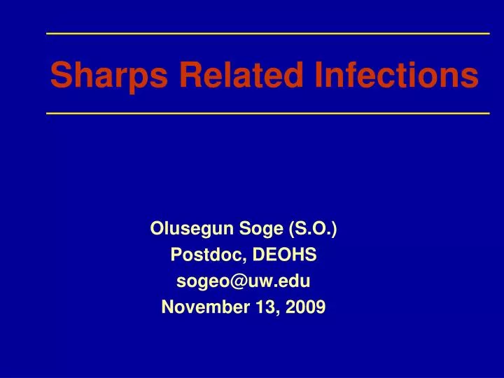 sharps related infections
