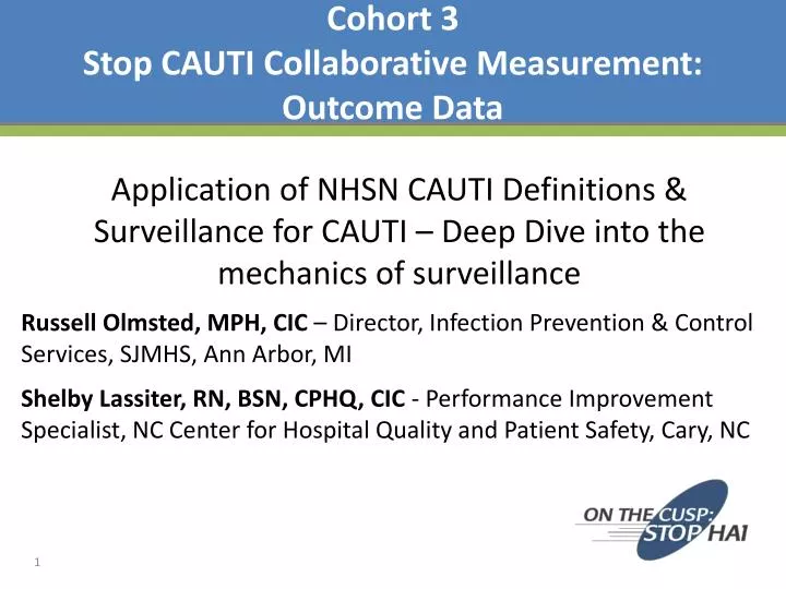 cohort 3 stop cauti collaborative measurement outcome data
