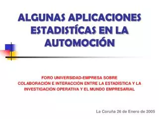 algunas aplicaciones estadist cas en la automoci n