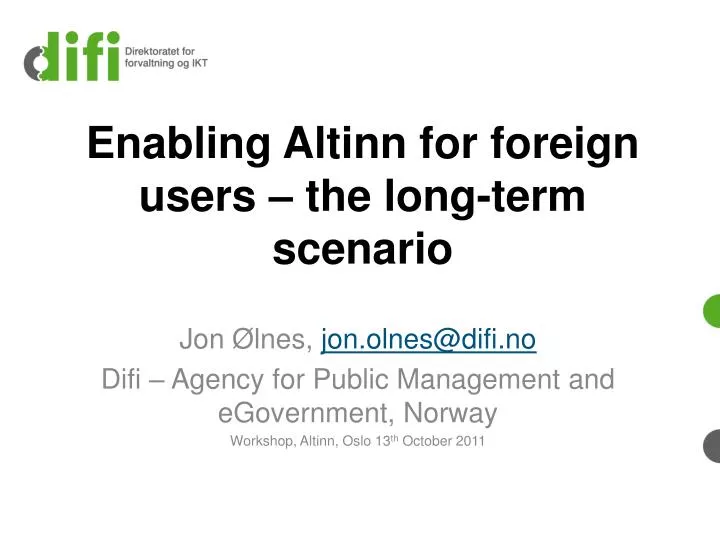 enabling altinn for foreign users the long term scenario