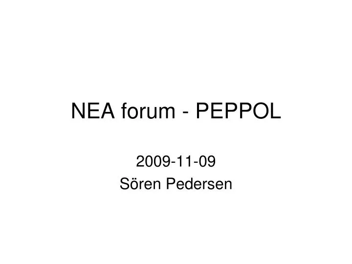 nea forum peppol