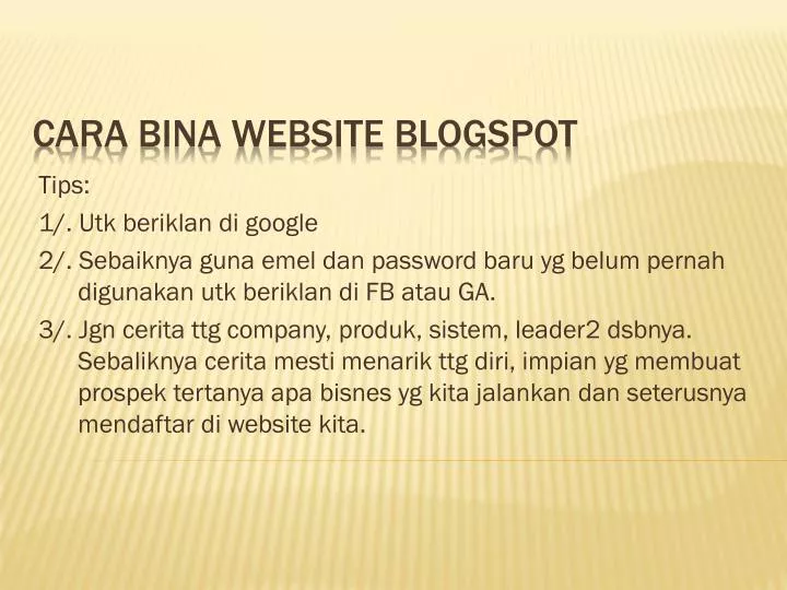 cara bina website blogspot