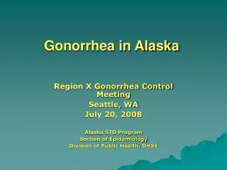 Gonorrhea in Alaska
