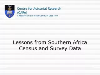 Lessons from Southern Africa Census and Survey Data