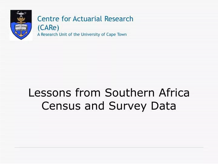 lessons from southern africa census and survey data
