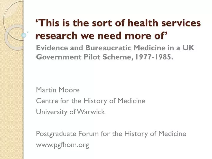 this is the sort of health services research we need more of