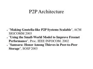 P2P Architecture