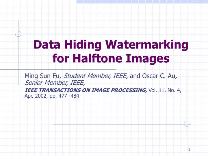 data hiding watermarking for halftone images