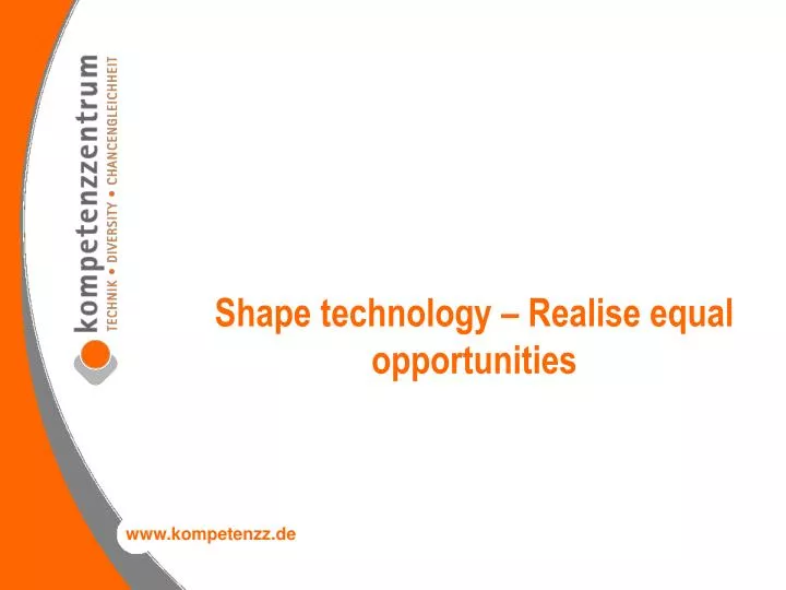 shape technology realise equal opportunities