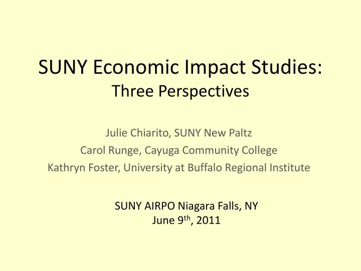 suny economic impact studies three perspectives