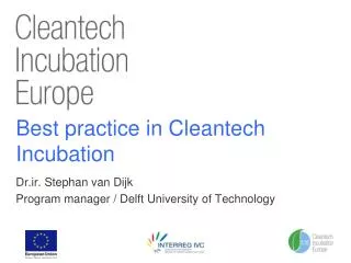Best practice in Cleantech Incubation