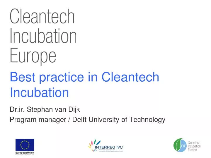 best practice in cleantech incubation