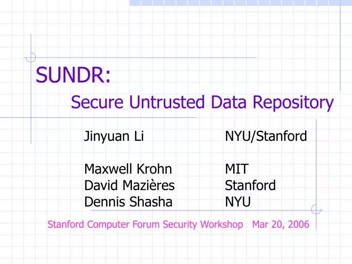 sundr secure untrusted data repository
